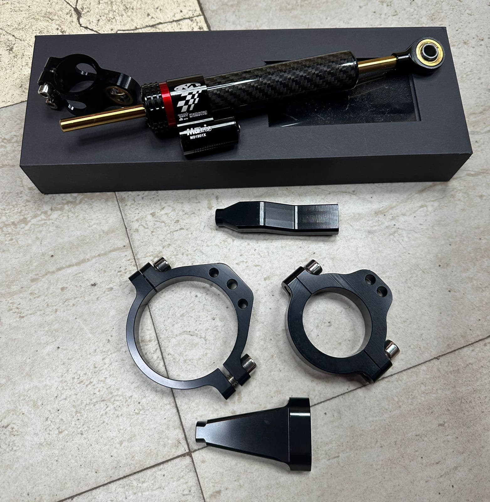 Steering Damper With Stabilizer Mounting Bracket Kit Fit Kawasaki ZX4R