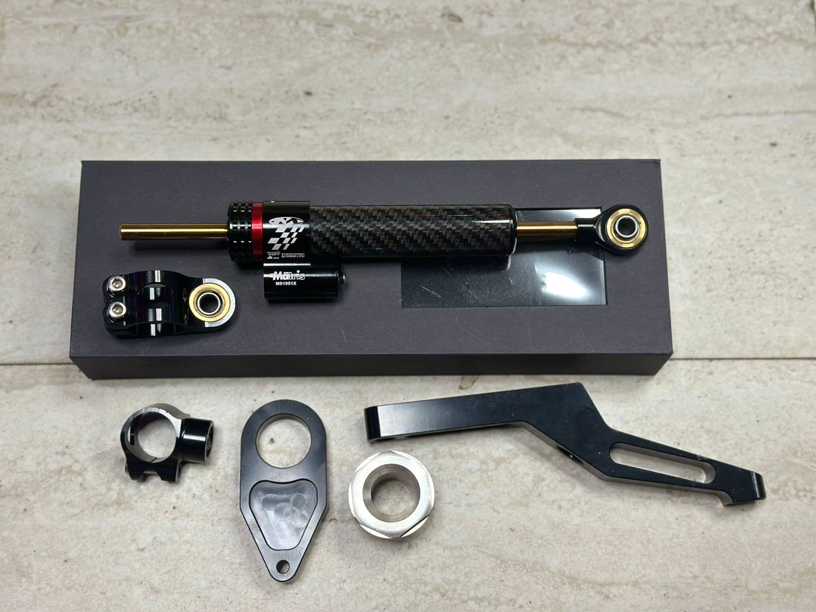 Steering Damper With Stabilizer Mounting Bracket Kit Fit Kawasaki ZX6R