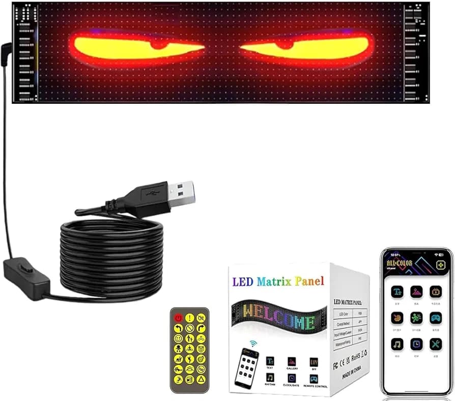 Super Bright Flexible LED Matrix Panel Night Light DIY Programmable Flexible LED Display for Car, Shop, Hotel & Bar