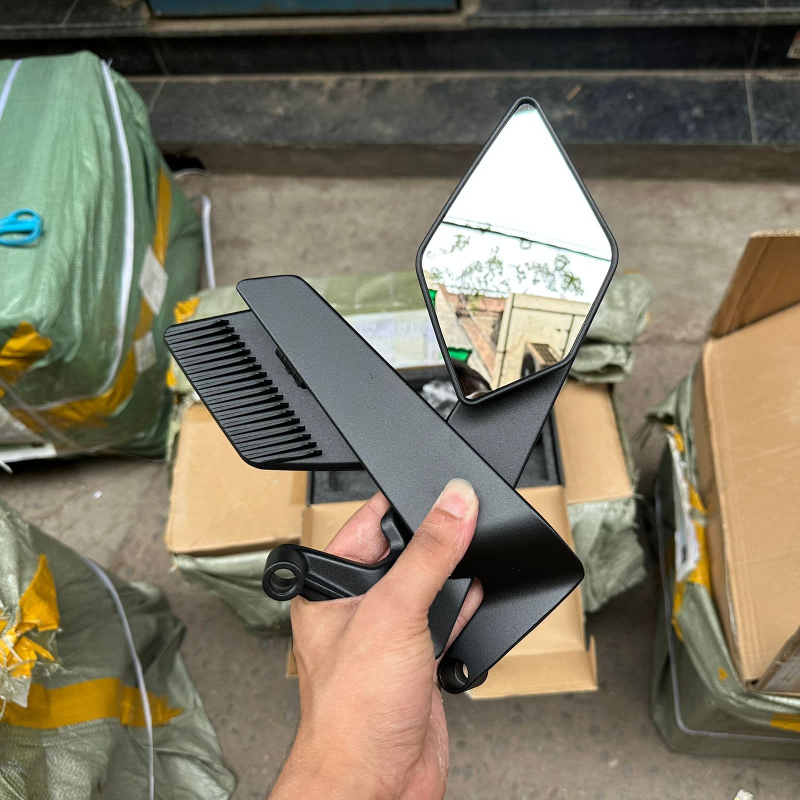 Motorcycle mirror big size yoke fit