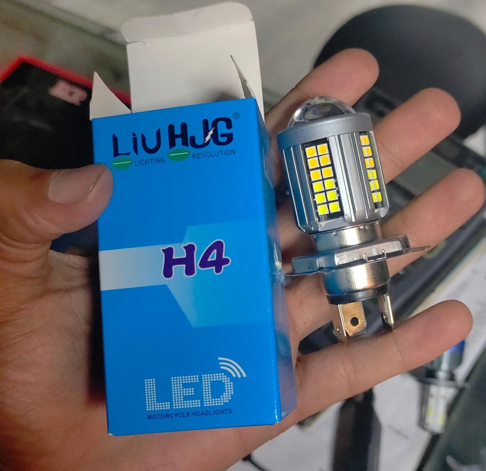 HJG Led bulb h4 50w lens yellow white