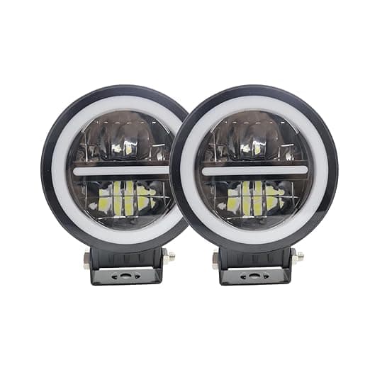 LIU HJG White Led Fog Light With DRL Universal For All Bikes, Cars and Trucks (Pack Of 2)