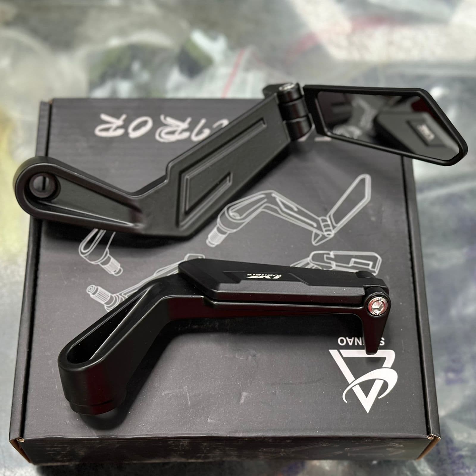 Motocycle  lever guard with mirror universal 