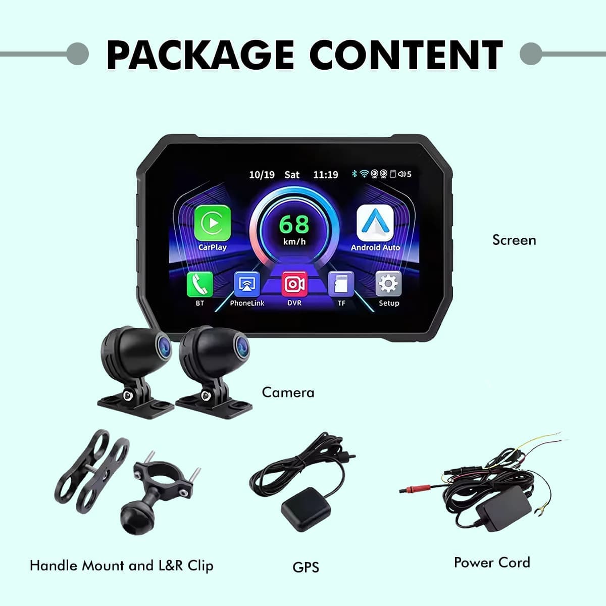 SIMTAC MOTORCYCLE 5″ Navigation SYSTEM with DVR – M4D