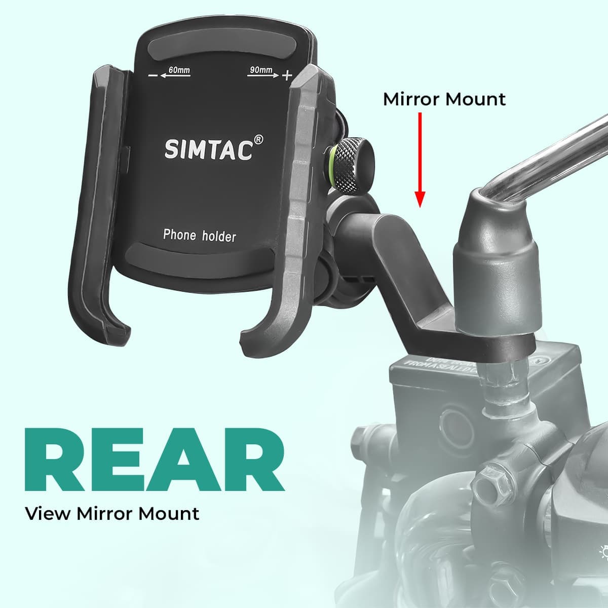 SIMTAC Super Grip Mobile Holder with Vibration Damper For BIKES/SCOOTERS/BICYCLE | MH01-PRO