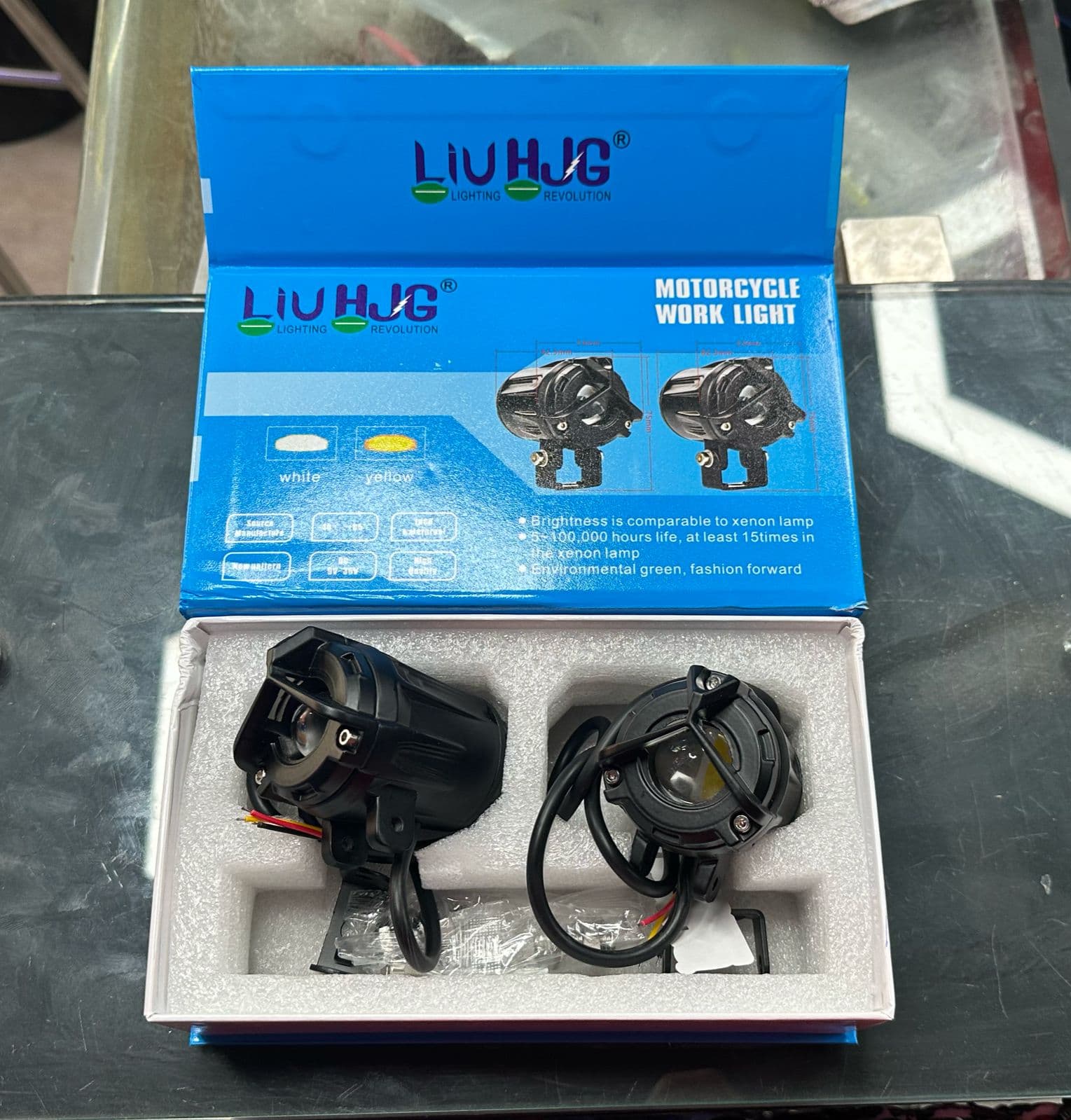 HJG mini mercedes yellow white fog lamp