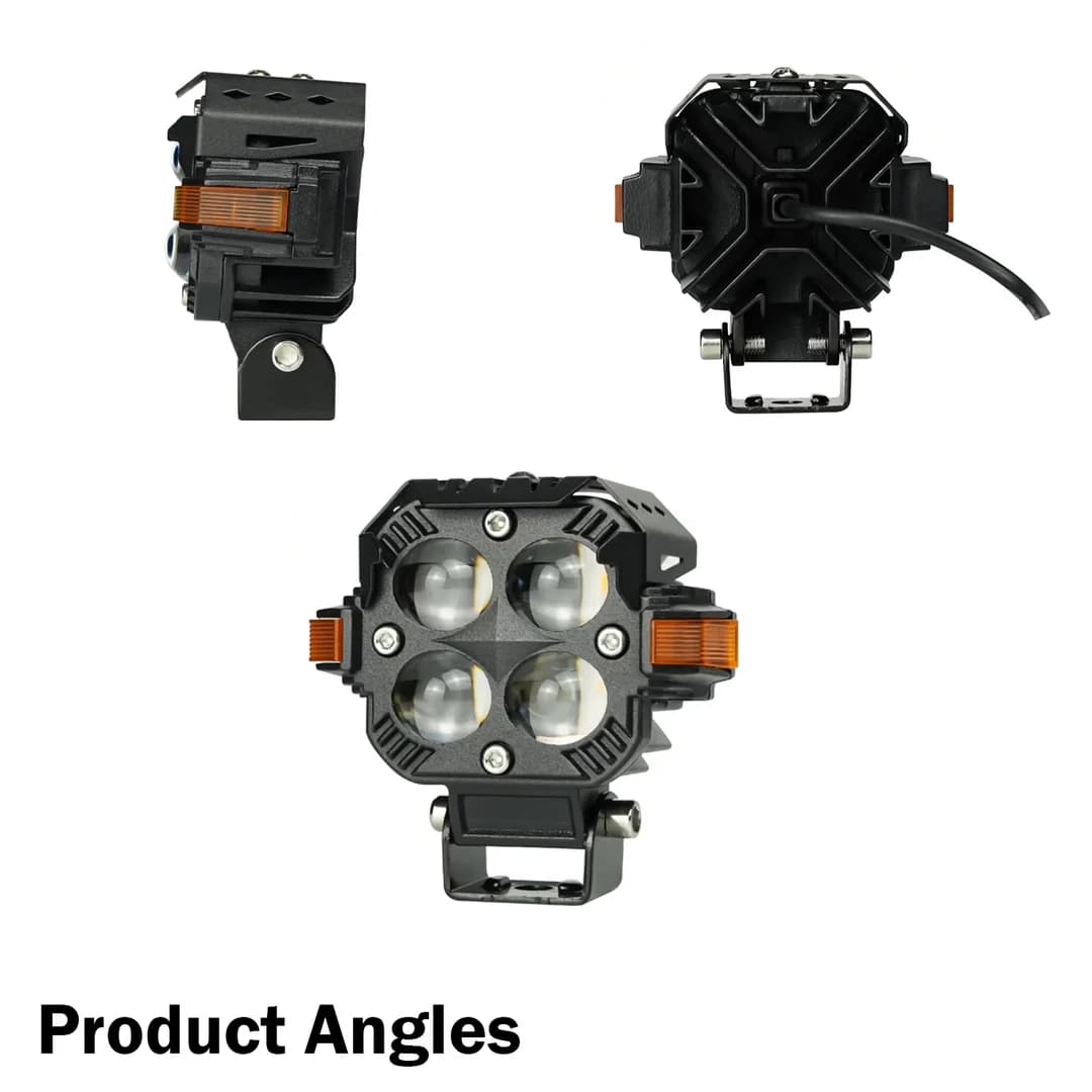 S-65 LED Fog Light Dual-Color Yellow/White Red Devil Eye High Visibility & Premium Design
