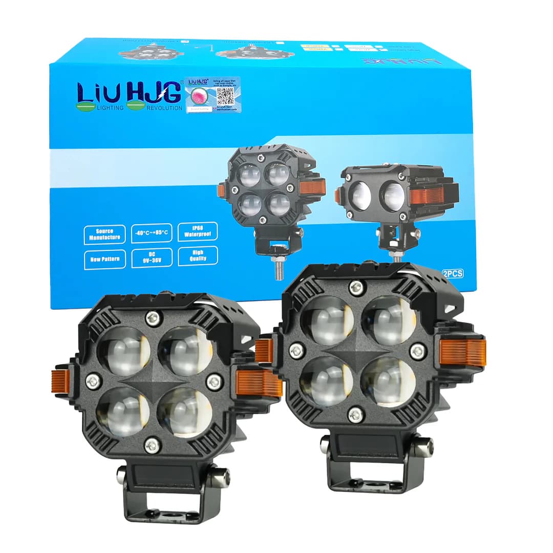 S-65 LED Fog Light Dual-Color Yellow/White Red Devil Eye High Visibility & Premium Design