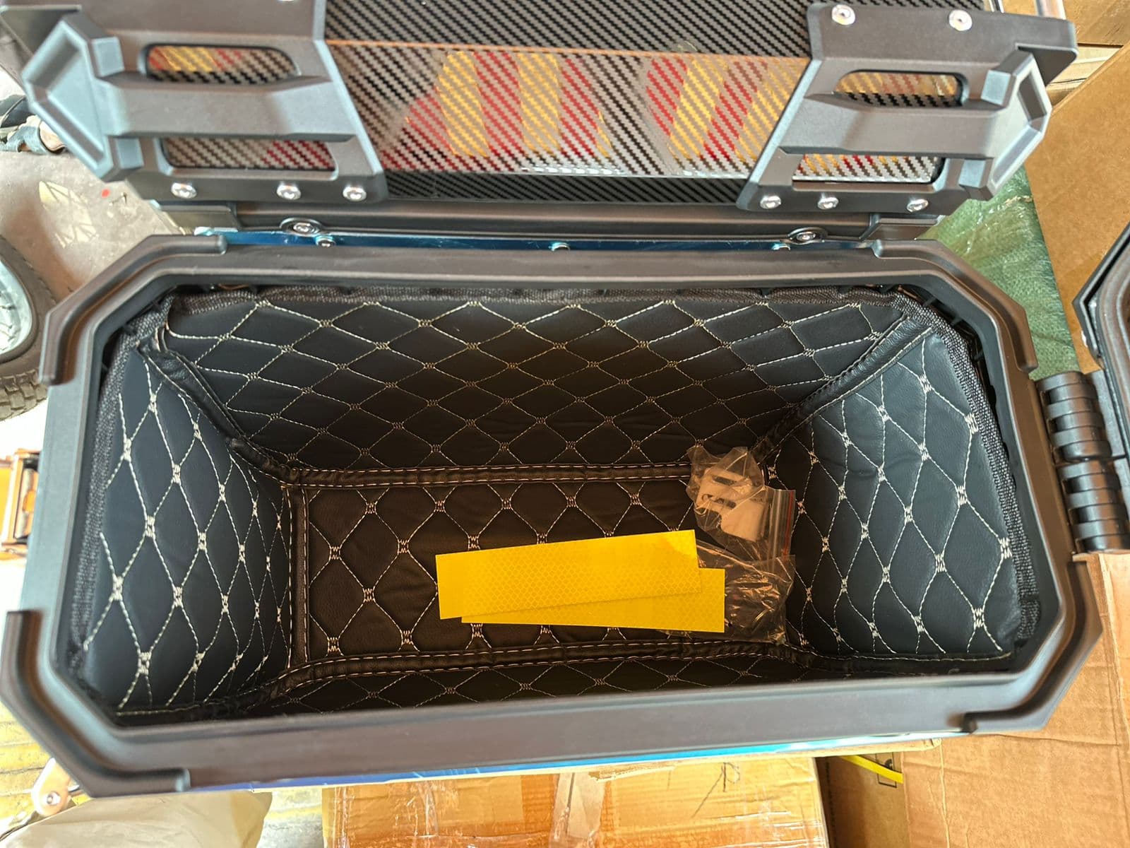 Carbon fiber topbox and panniers set of 3 for motocycle