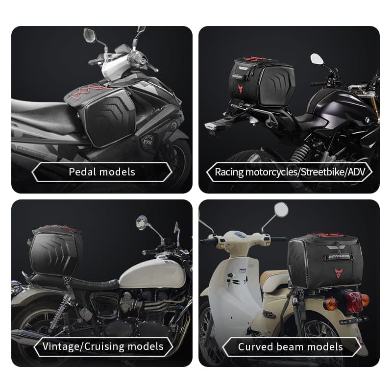 Moto centric tail bag with led reflector 15L