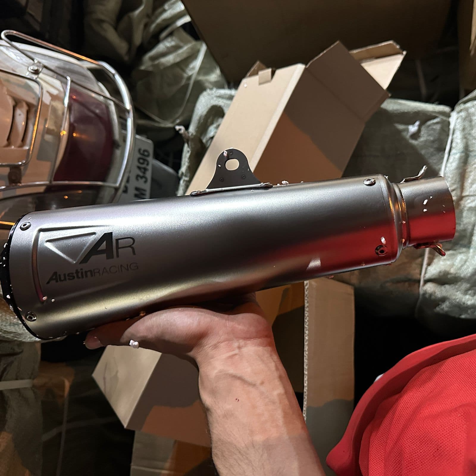 AR Long can silver exhaust