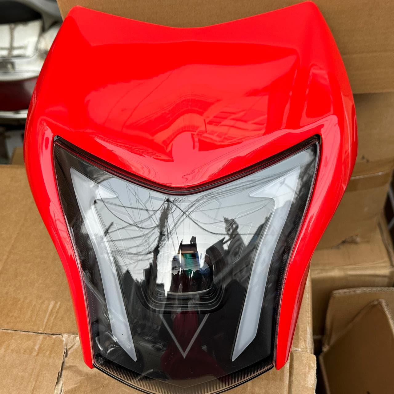 Motorcycle Universal Headlight Lamp Cover Front Head Light Assembly Lights System