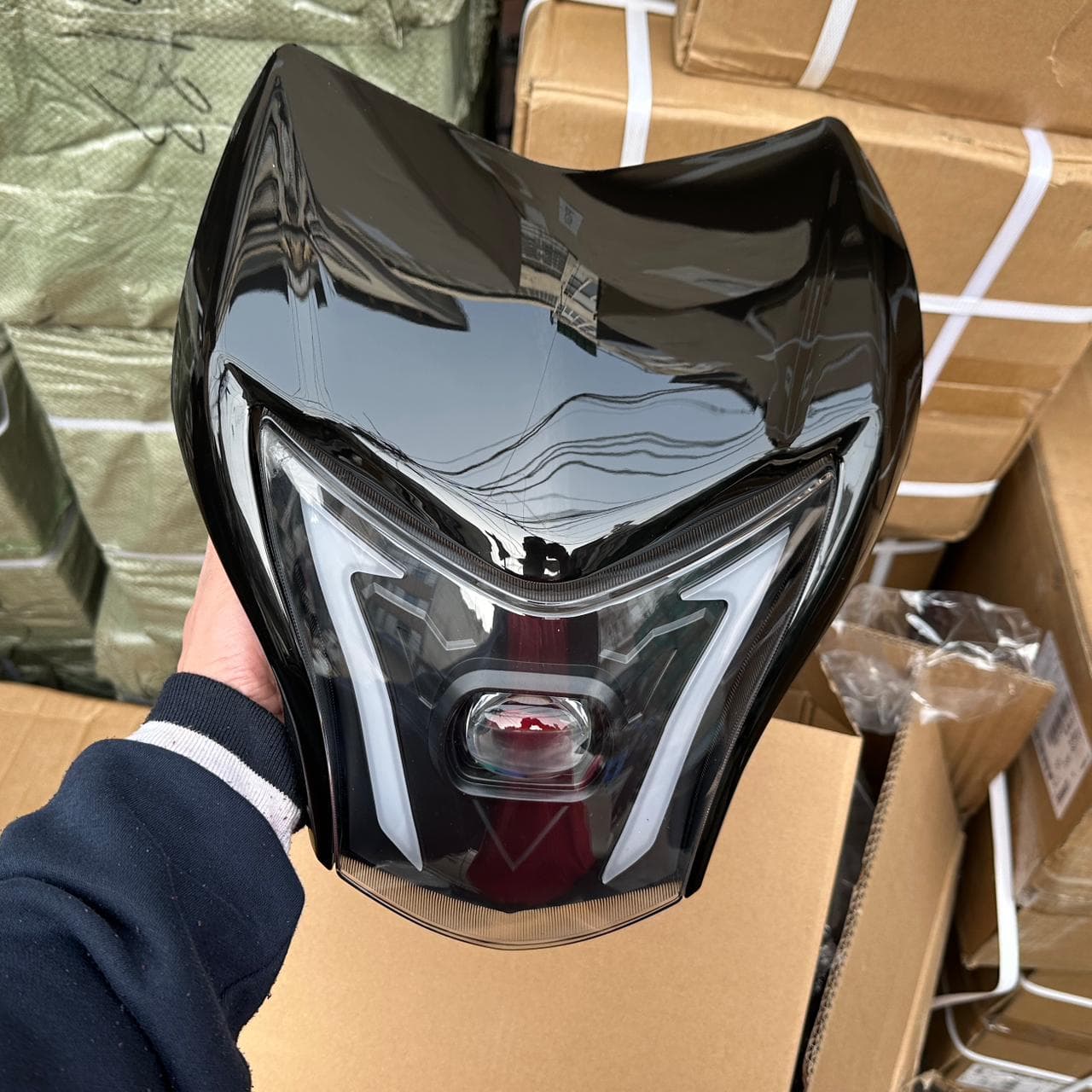 Motorcycle Universal Headlight Lamp Cover Front Head Light Assembly Lights System