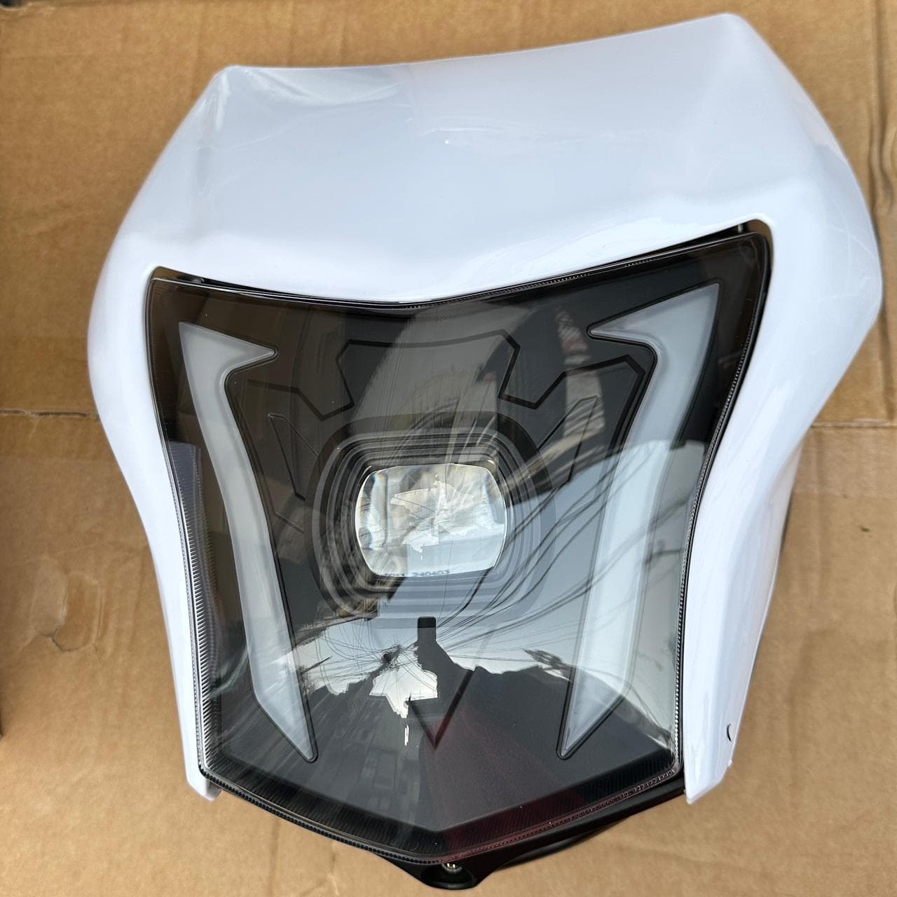 Motorcycle Universal Headlight Lamp Cover Front Head Light Assembly Lights System