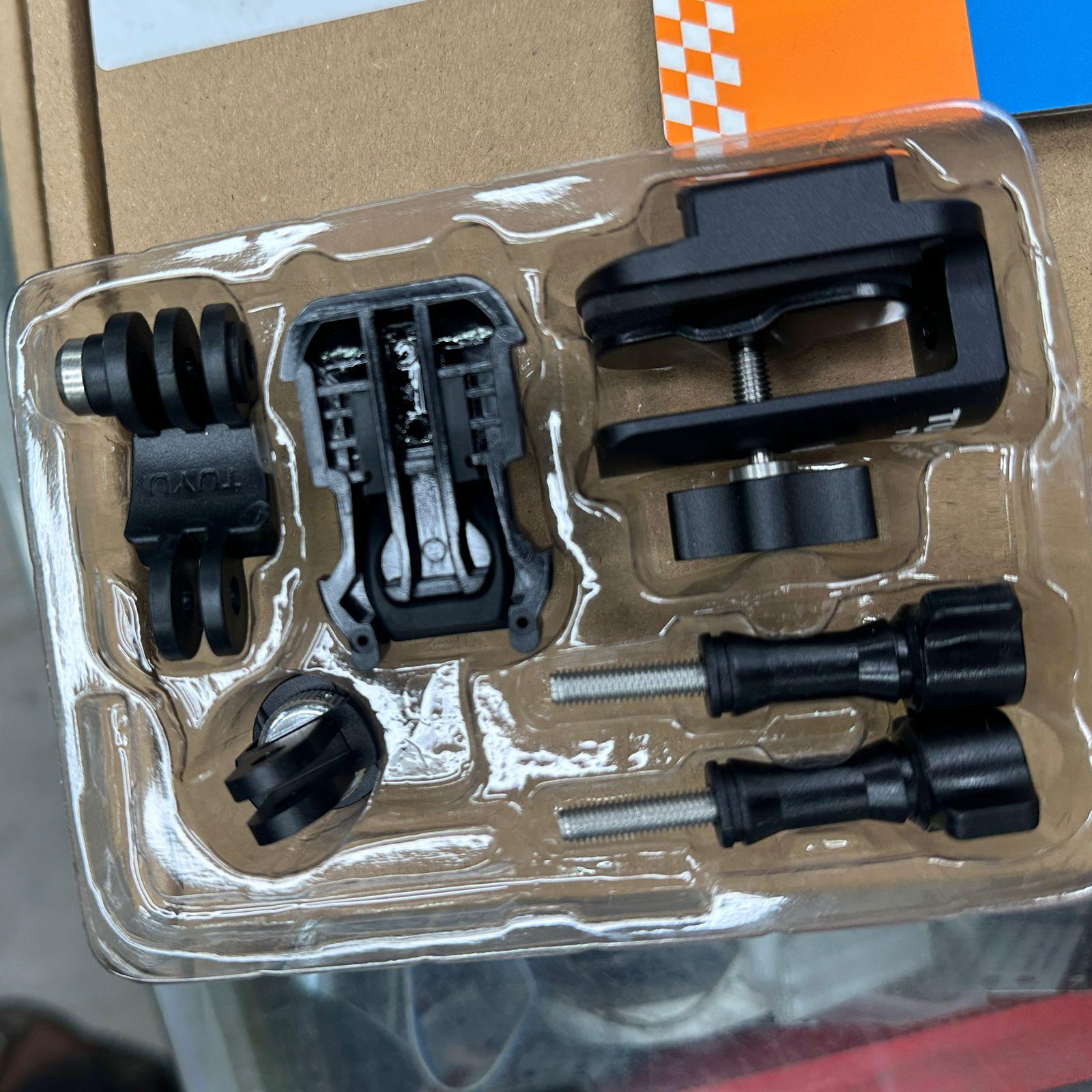 TUYU Motorcycle Windshield Visor Mount Clamp Motorbike Action Camera Aluminium Alloy for Gopro insta 360