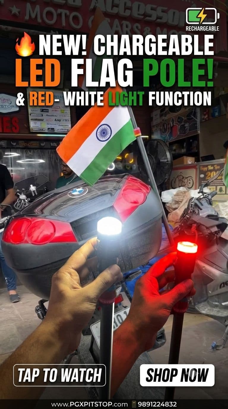 Motorcycle Heavy CNC Flag Pole with Bracket