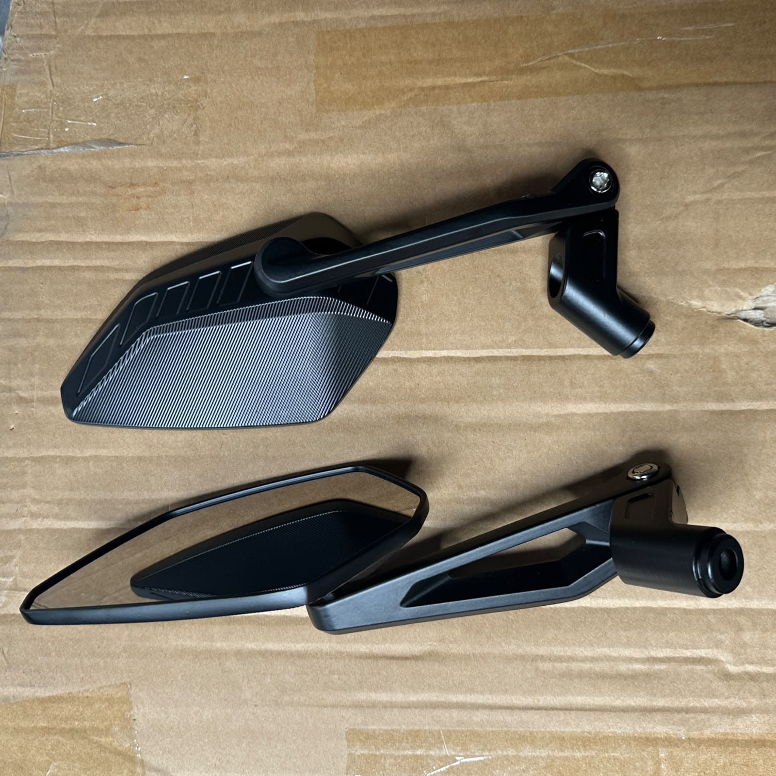 Adjustable Rear View Mirror CNC aluminium alloy premium quality Universal (White Glass)