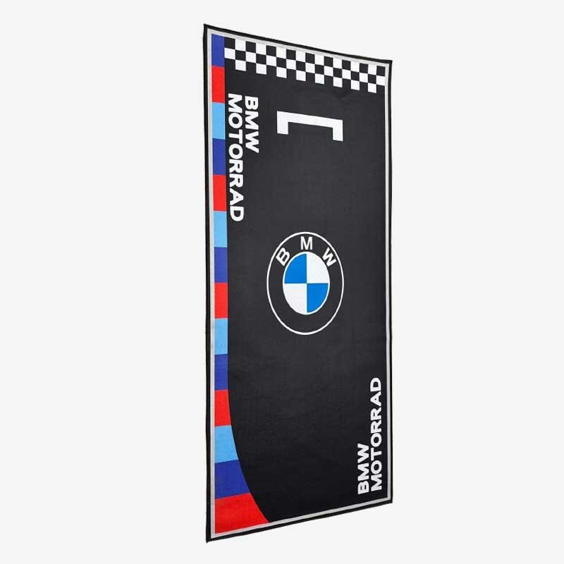 Motorcycle floor mats for garage and exhibition