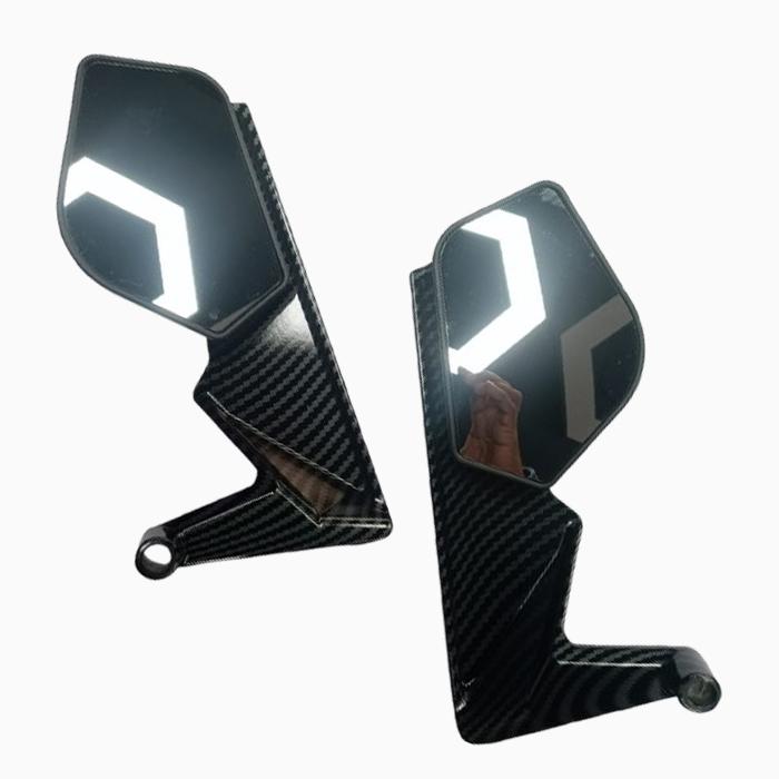 Stealth yoke fitting big Size with carbon textured rear view mirrors