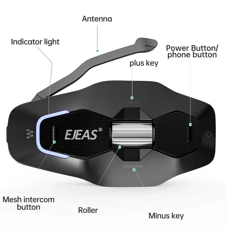 Ejeas X10 Plus MESH+5G Motorcycle Helmet Intercom System GREY