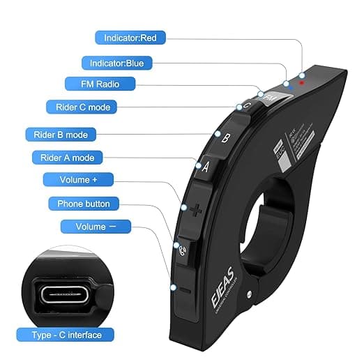 EJEAS EUC Motorcycle Intercom Bluetooth Remote Control Handle