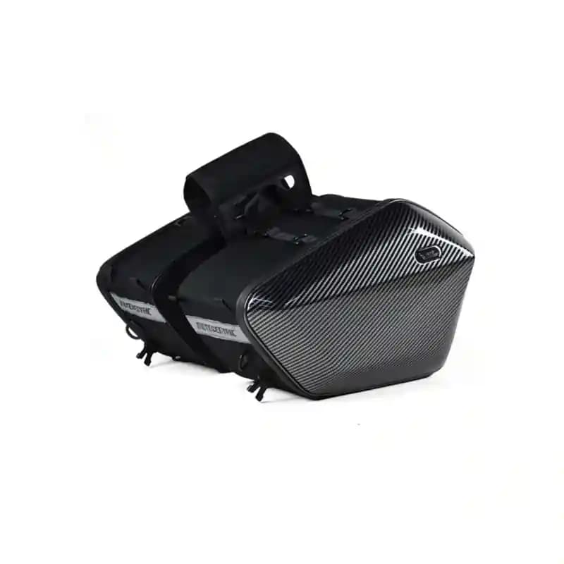 Hard Shell Saddle bag Carbonised design by motocentric
