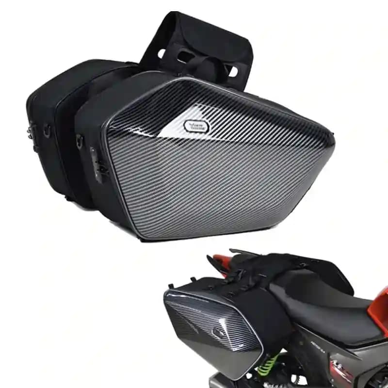Hard Shell Saddle bag Carbonised design by motocentric