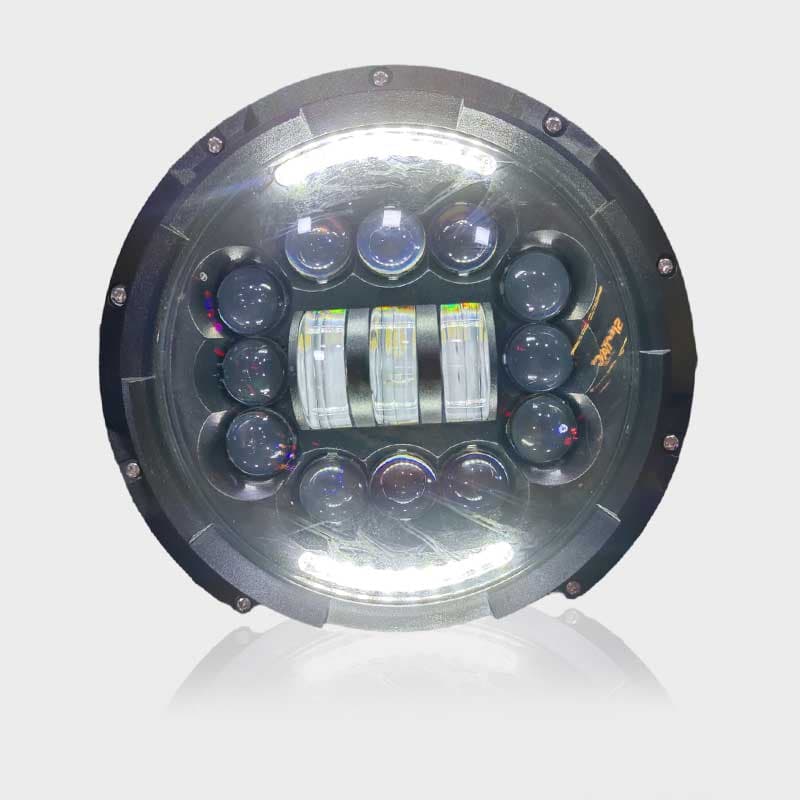 Head Light  7 Inch 15-LED Half cut