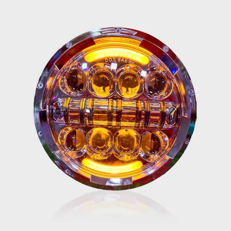 Head Light 7 Inch 16-LED Half Cut