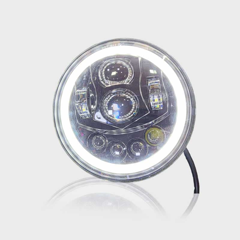 Head Light 7 Inch 8-LED with Ring