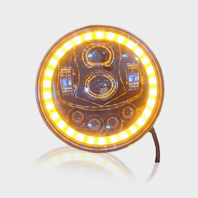 Head Light 7 Inch 8-LED with Ring