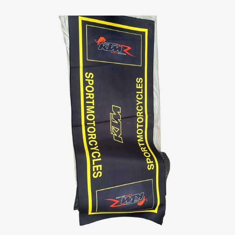 Motorcycle floor mats for garage and exhibition