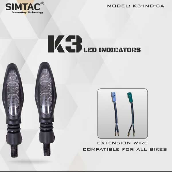 Simtac | K3 LED Indicator For Bike | K3-IND-CA