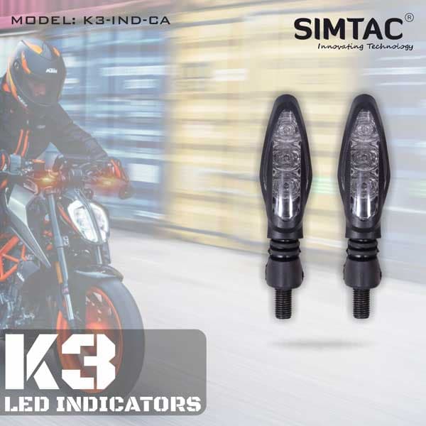 Simtac | K3 LED Indicator For Bike | K3-IND-CA