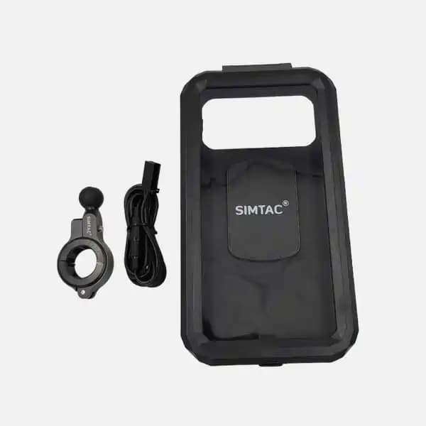 SIMTAC Mobile Holder Waterproof Wireless Charger With USB C For Bikes/ Scooters| MHWPWC-15C