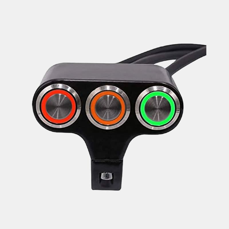 Triple Push Button CNC Metal 12V  2 ON/OFF & 1-PUSH 