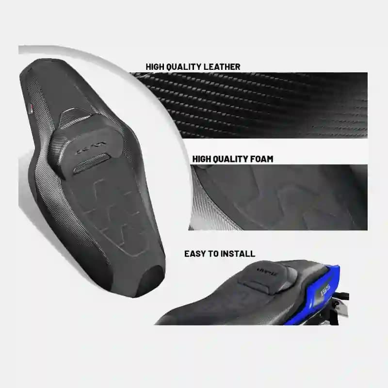 Yamaha Aerox V2 Camel Black Seat Assembly with Embroid Logo and Carbon Design