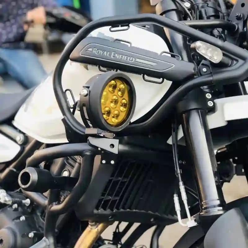 HJG 9 LED Round White Fog Light With Yellow Cap (90W) With Wiring Kit Harness And Switch Spot Driving Lamp Universal for Car, Bike and Motorcycle (set of 2) - PREMIUM